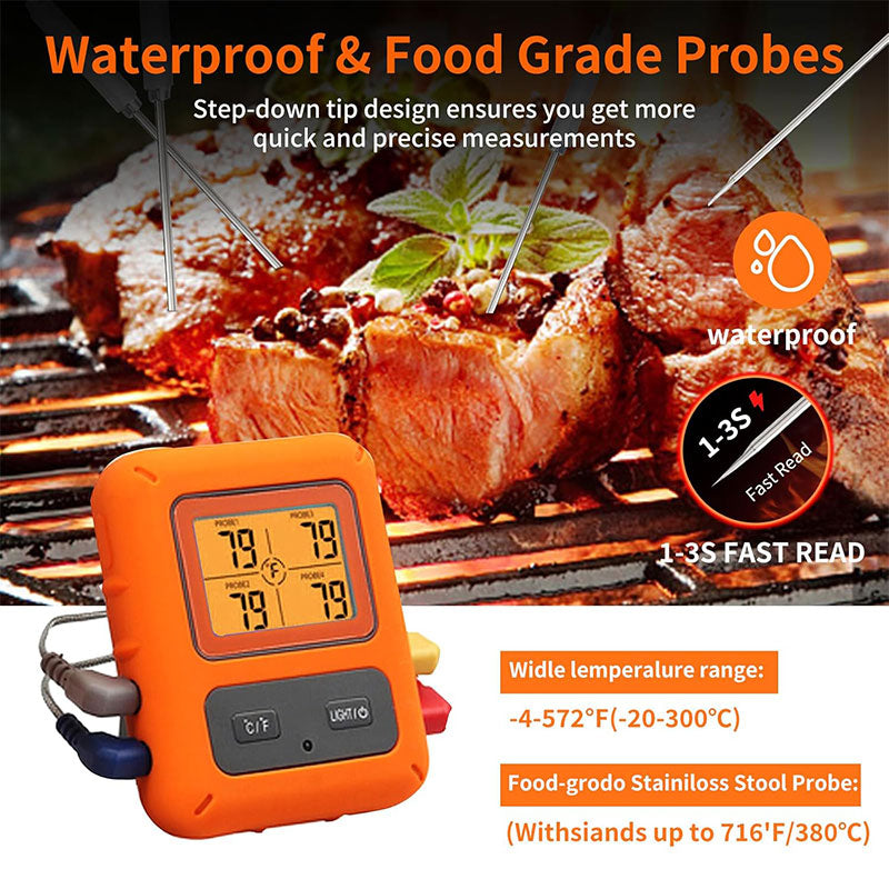Wireless Digital Barbecue Thermometer – 4 Sensors