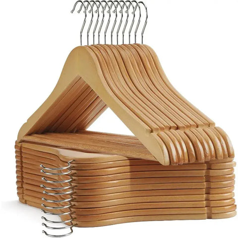 Wooden Hangers - 30 Pack - Wooden Clothes Hangers,Heavy Duty Wood Hangers with Precisely Cut wiktra