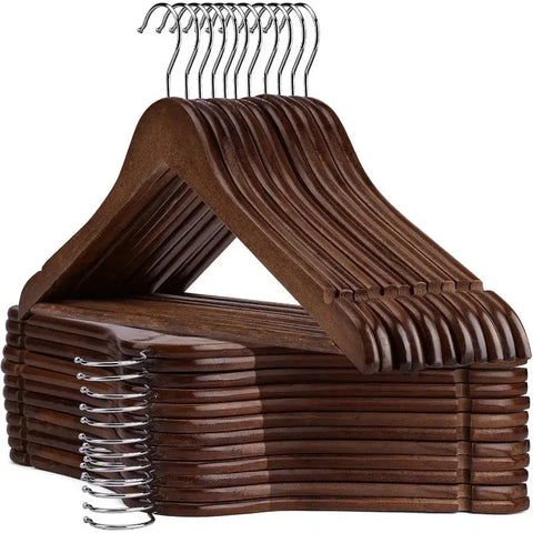 Wooden Hangers - 30 Pack - Wooden Clothes Hangers,Heavy Duty Wood Hangers with Precisely Cut wiktra