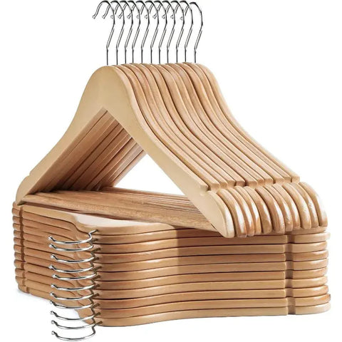 Wooden Hangers - 30 Pack - Wooden Clothes Hangers,Heavy Duty Wood Hangers with Precisely Cut