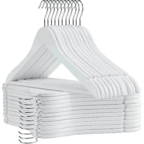 Wooden Hangers - 30 Pack - Wooden Clothes Hangers,Heavy Duty Wood Hangers with Precisely Cut