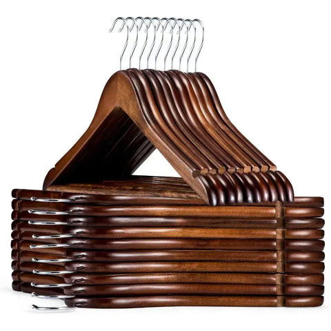 Wooden Hangers 30 Pack, Solid Wood Coat Hangers Heavy Duty, Smooth Finish Bulk Wooden wiktra