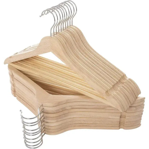 Wooden Hangers 30 Pack, Wood Hangers with Extra Smooth Finish, Precisely Cut Notches & Chrome Swivel Hook,Wooden Clothes Hangers wiktra