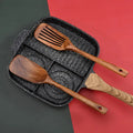 Wooden Japanese Spatula Cookware Non-Stick Cooking Spoon High Temperature Resistant Household Spatula Baking Set wiktra