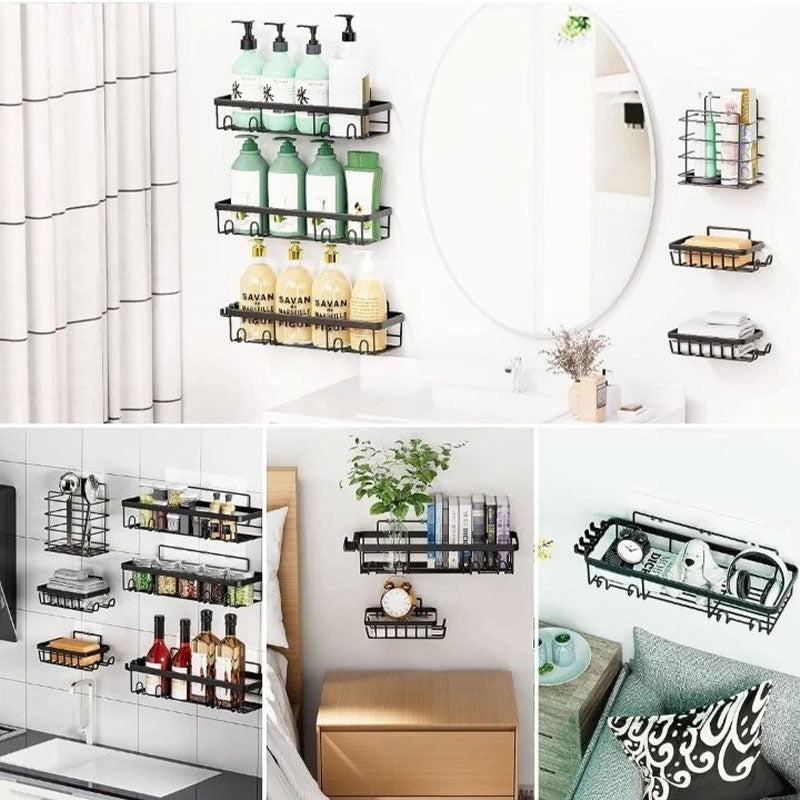 Wrought Iron Wall-Mounted Bathroom Rack