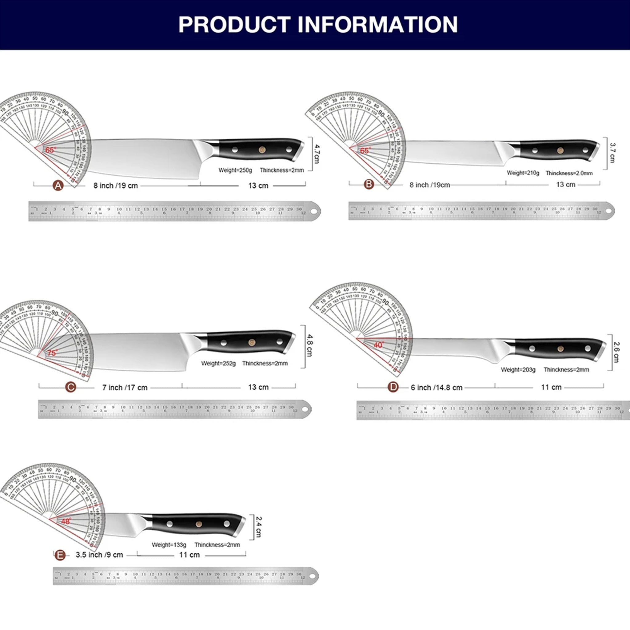 "XITUO German Stainless Steel Knife Set – 1–7 PCS Kitchen Tools"