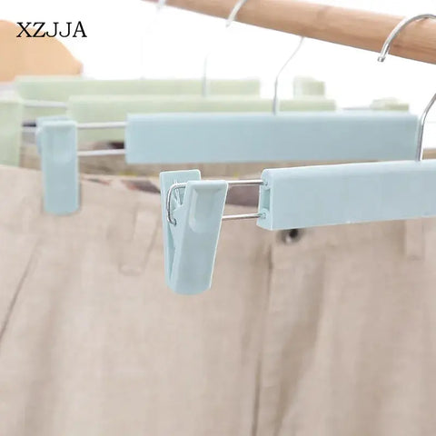 XZJJA Multifunction Retractable Home Trousers Stand Clip Hanger Antiskid Wardrobe Clothes Drying Rack Adult And Children Hanger wiktra