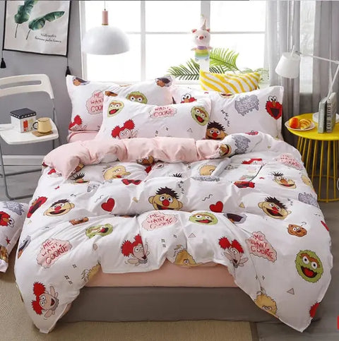 New Home Textile Cartoon Printed 3/4pcs Bedding Sets Children's Beddingset Bed Linen Duvet Cover Bed Sheet Pillowcase/bed Set