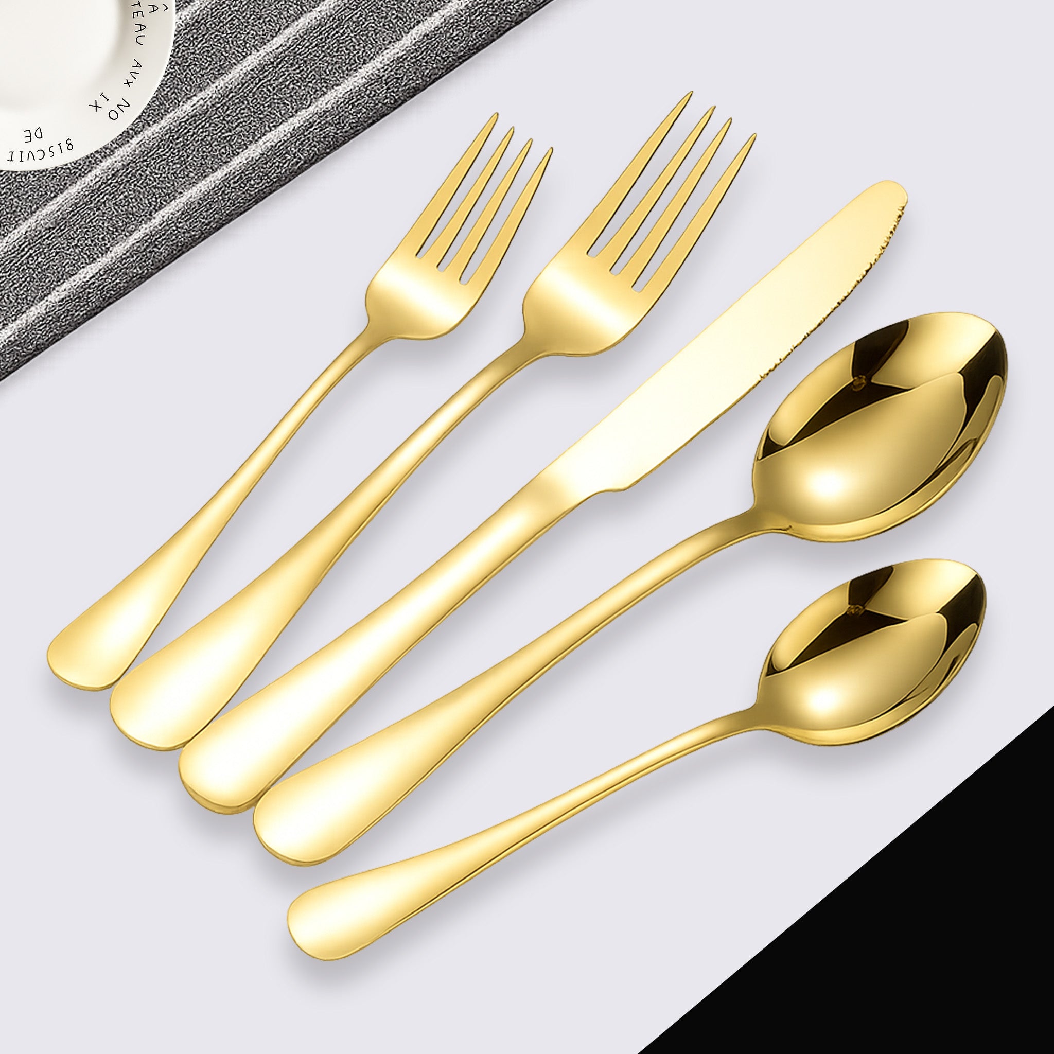Luxury 5-Piece Gold Cutlery Set