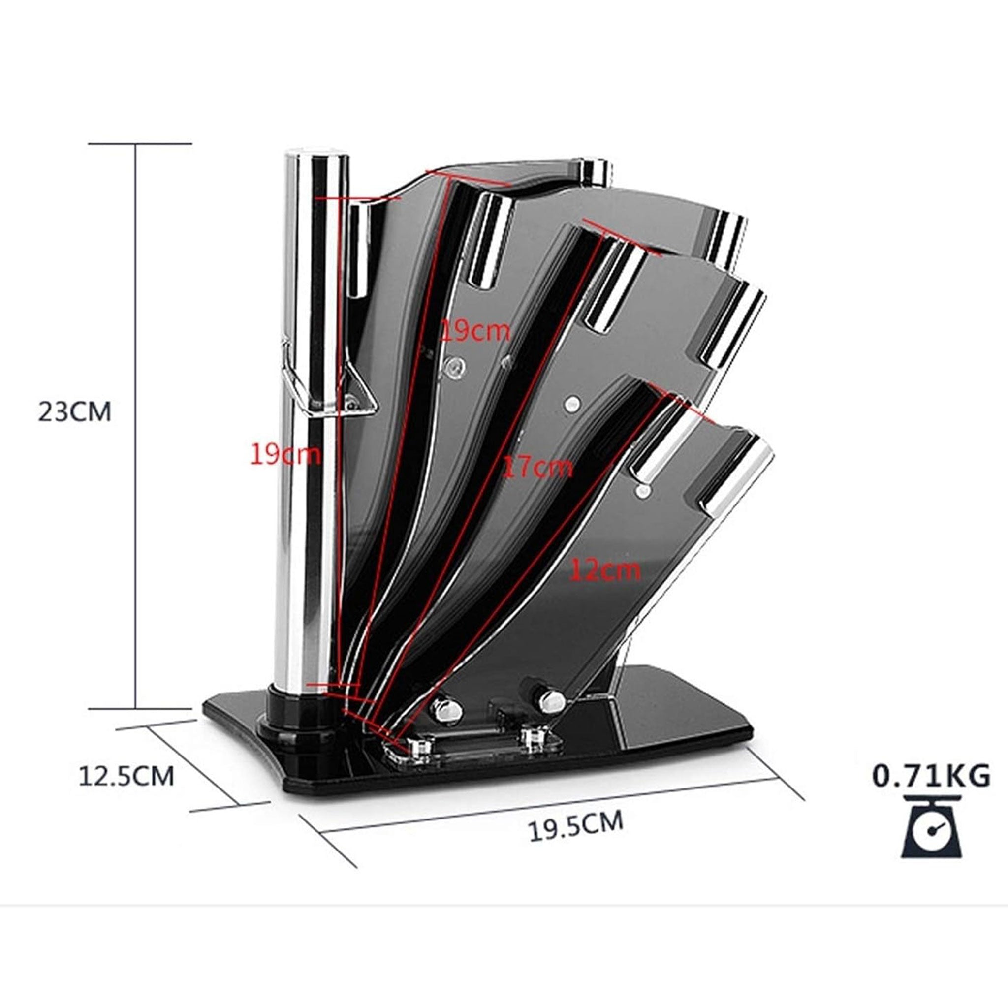 Stainless Steel Kitchen Knife Set with Holder and Sharpener