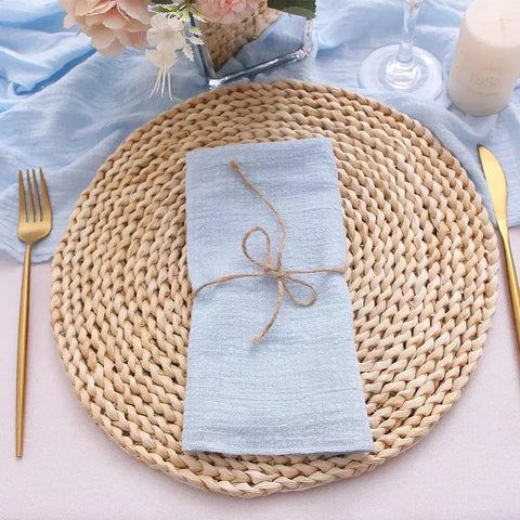 50pcs/lot Cotton Table Napkins Gauze Fabric Napkin 30x30cm for Village Wedding Party Birthday Dinner Coffee Towel Table Cloth - Wiktra