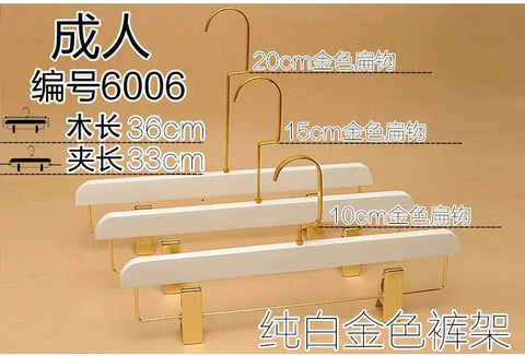 10pcs/lot Gold Hook Hanger Adult Wooden Hangers For Clothes Rack Hotel Clothes Store Hanger (30pcs or more can LOGO) wiktra