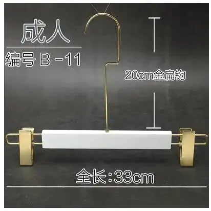 10pcs/lot Gold Hook Hanger Adult Wooden Hangers For Clothes Rack Hotel Clothes Store Hanger (30pcs or more can LOGO)