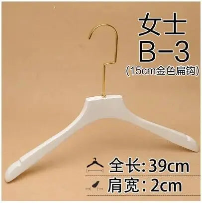 10pcs/lot Gold Hook Hanger Adult Wooden Hangers For Clothes Rack Hotel Clothes Store Hanger (30pcs or more can LOGO)