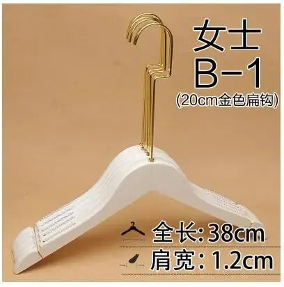 10pcs/lot Gold Hook Hanger Adult Wooden Hangers For Clothes Rack Hotel Clothes Store Hanger (30pcs or more can LOGO)