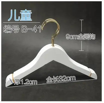 10pcs/lot Gold Hook Hanger Adult Wooden Hangers For Clothes Rack Hotel Clothes Store Hanger (30pcs or more can LOGO)