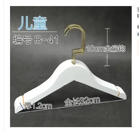 10pcs/lot Gold Hook Hanger Adult Wooden Hangers For Clothes Rack Hotel Clothes Store Hanger (30pcs or more can LOGO)