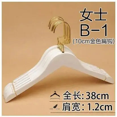 10pcs/lot Gold Hook Hanger Adult Wooden Hangers For Clothes Rack Hotel Clothes Store Hanger (30pcs or more can LOGO)