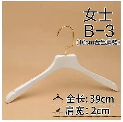 10pcs/lot Gold Hook Hanger Adult Wooden Hangers For Clothes Rack Hotel Clothes Store Hanger (30pcs or more can LOGO)