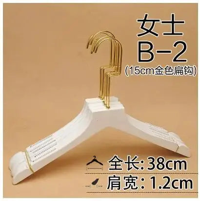 10pcs/lot Gold Hook Hanger Adult Wooden Hangers For Clothes Rack Hotel Clothes Store Hanger (30pcs or more can LOGO)