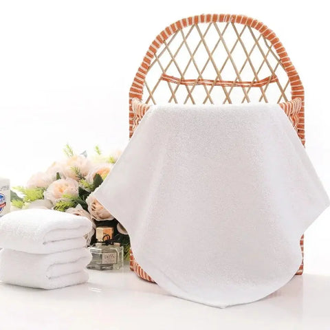 10pcs/lot Good Quality White Cheap Face Towel Small Hand Towels Kitchen Towel Hotel Restaurant Kindergarten Cotton Towel - Wiktra