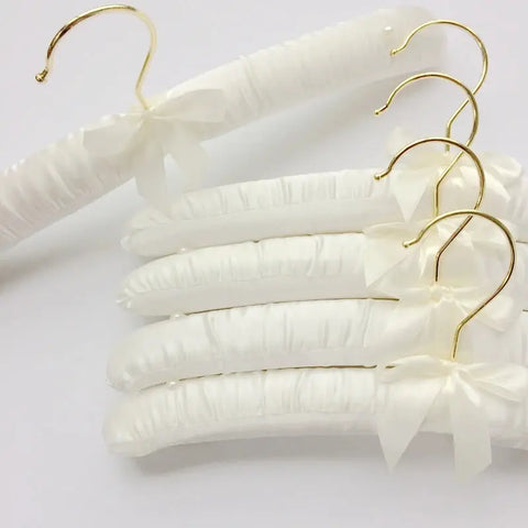 35cm 5pcs/lot Padded Clothes Hangers Satin Covered Non-slip Hanger for Wedding Dress wiktra