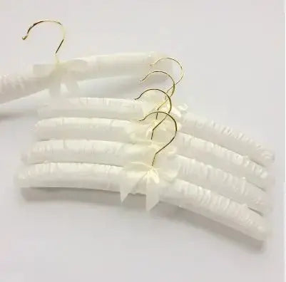 35cm 5pcs/lot Padded Clothes Hangers Satin Covered Non-slip Hanger for Wedding Dress