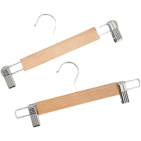 5Pcs/lot Wooden Clothes Hanger Versatile Pants Rack Adult Skirt Clip wiktra