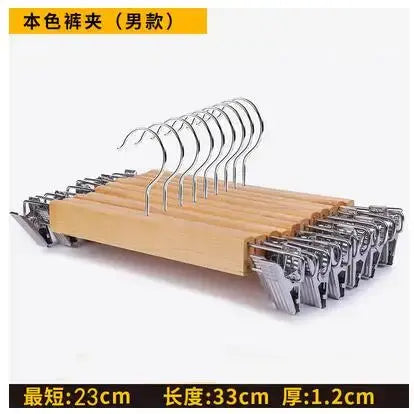 5Pcs/lot Wooden Clothes Hanger Versatile Pants Rack Adult Skirt Clip