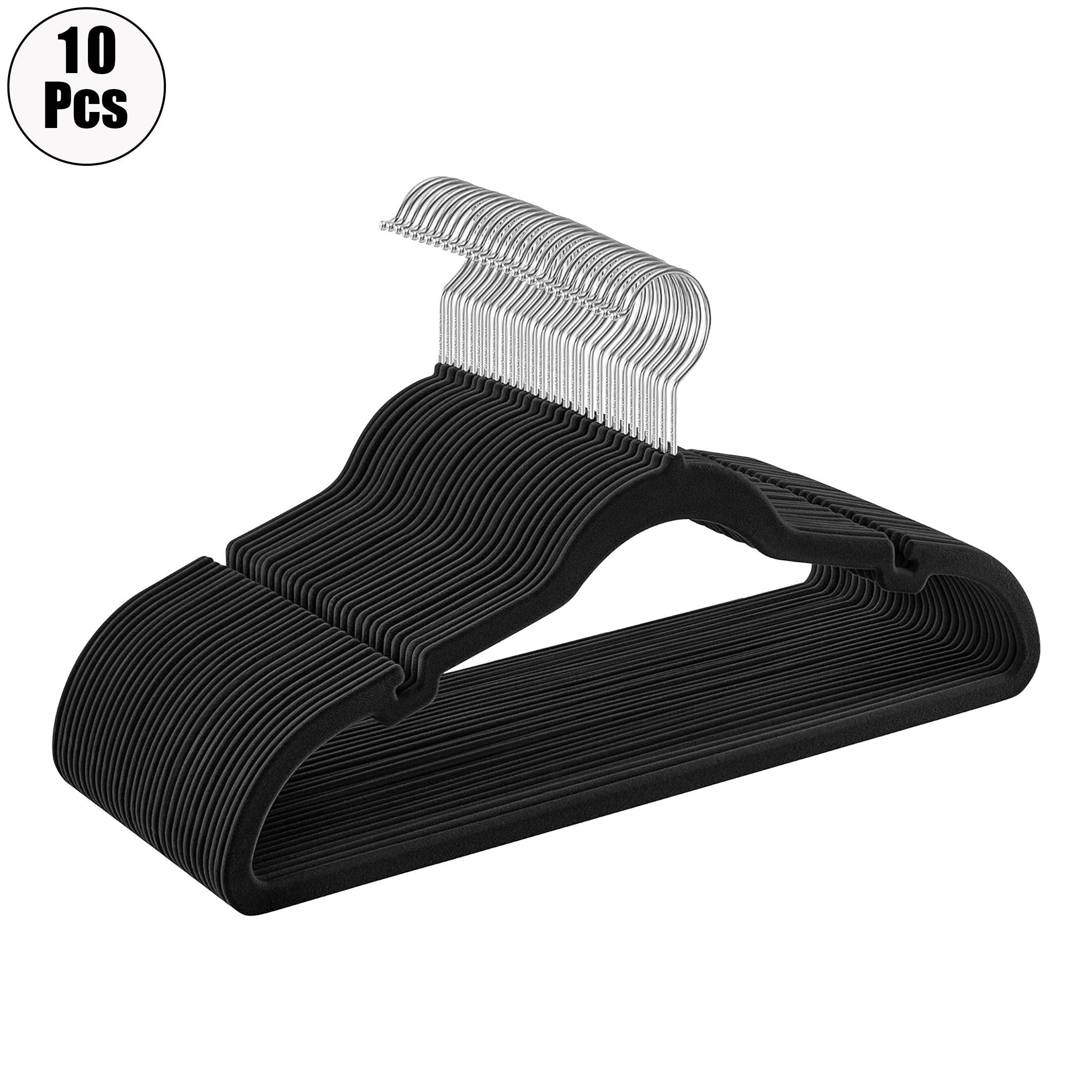"Velvet Non-Slip Clothes Hanger Set – 10 Pack Space-Saving Organizers"