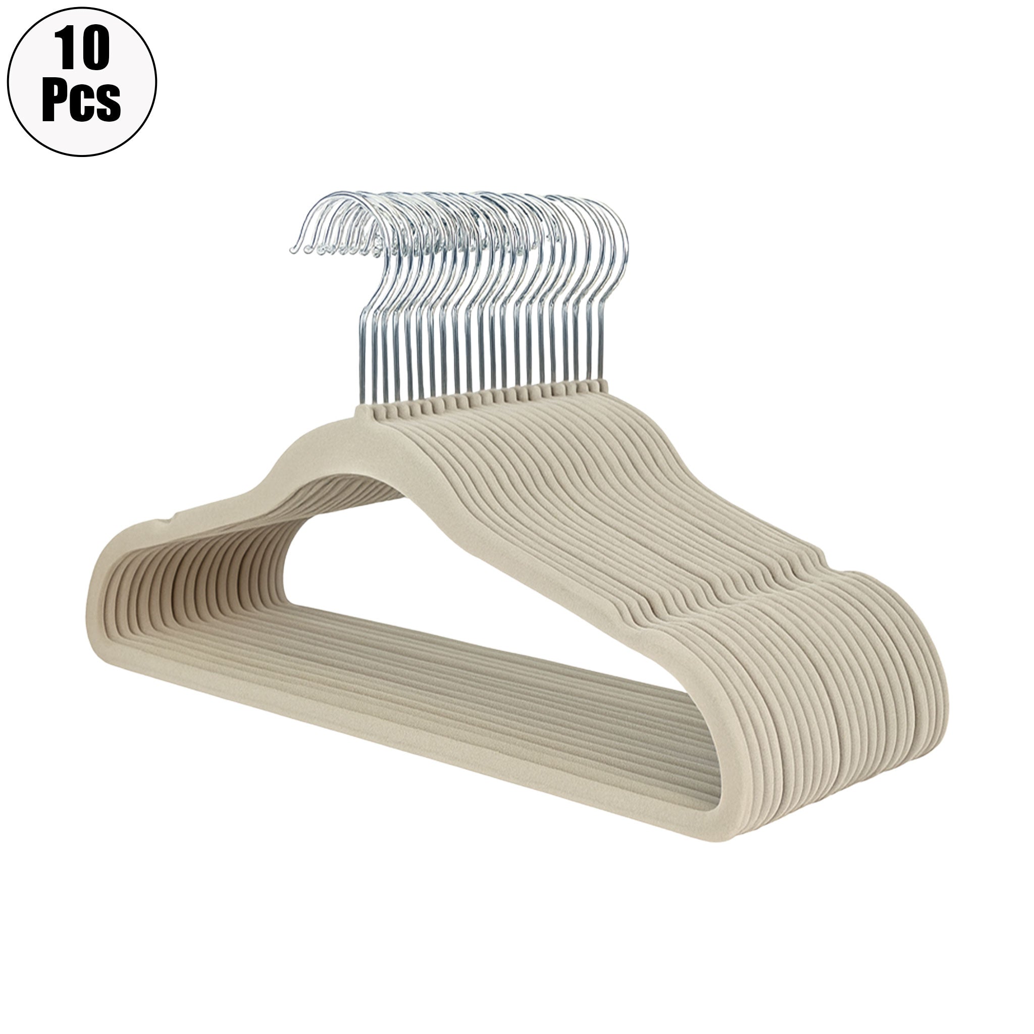 "10-Piece Aluminum Alloy Clothes Hanger Set – Non-Slip Golden Rack"