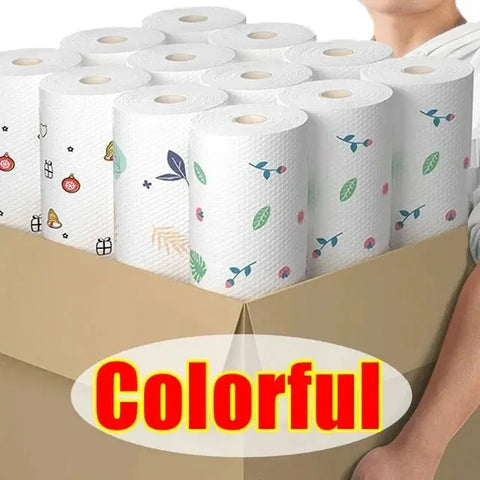 500/50pcs/roll Cleaning Cloths Abrasion-resistant Resistant Rags Disposable Towels Home Kitchen Pot Dish Oil-free Cleaner Wipes - Wiktra