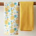 2Pcs/set 45x65cm Printed Pure Cotton Table Napkins Kitchen Waffle Tea Towels Absorbent Dish Cleaning Cloth - Wiktra