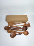 1-7pcs/set  Teak natural wood tableware spoon colander spoon special nano soup skimmer cooking spoon wooden kitchen tool kit wiktra