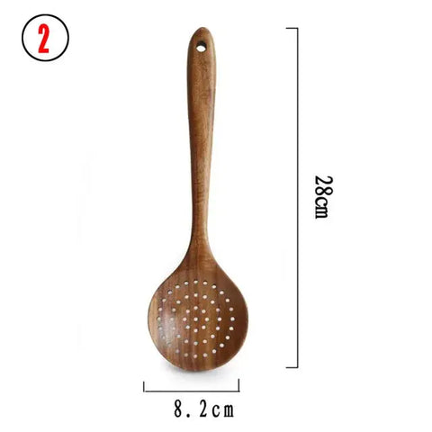 1-9Pcs/set Wooden Kitchen Utensils Set,  Wooden Spoons for Cooking, Utensils,Natural Teak Wooden Spoons For Non-stick Pan Gift