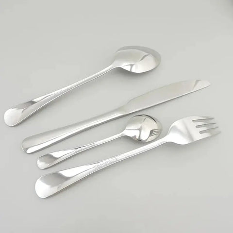 silver Dinnerware Set Luxury Cutlery Steel Set Quality Tableware spoon Knives Forks Dining Dinner Western Food Restaurant wiktra